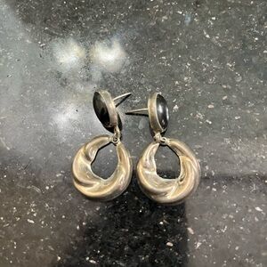 Sterling Silver Swirl Drop Earrings in Silver